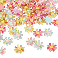60 Stück 6 Farben transparente Harzblumen-Cabochons&nbsp;RESI-TA0004-79