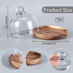 Vitrines à dôme cloche à dessert/gâteau en verre transparent&nbsp;ODIS-WH0029-30