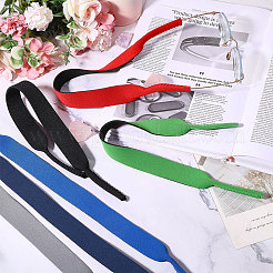 18 Stück 6 Farben Polyester & synthetischer Gummi rutschfestes verstellbares Brillenband&nbsp;AJEW-CA0005-45
