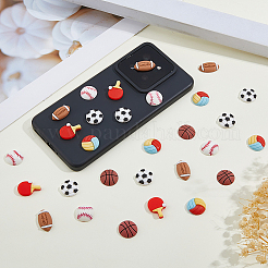 72 шт. 6 стиля спортивных непрозрачных смоляных кабошонов&nbsp;CRES-HS0001-01