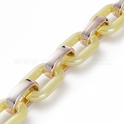Chaînes de câble acryliques opaques faites à la main&nbsp;AJEW-JB00890-05