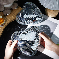 Herz glas spiegelkugel reflektierende kugel&nbsp;AJEW-WH0036-123B