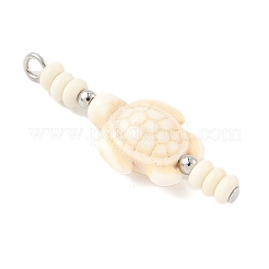 Подвески из бисера-рондель в виде черепахи из окрашенной синтетической бирюзы&nbsp;PALLOY-JF04011-01