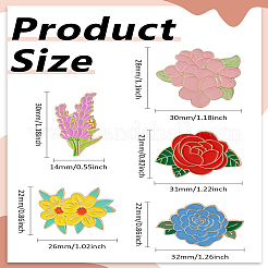 5 шт. 5 шт. эмалевых булавок с цветочным узором&nbsp;JEWB-LP0004-32