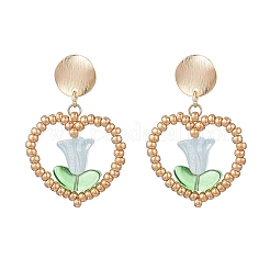 Латунные стекла болтающийся серьги&nbsp;EJEW-MZ00638