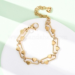 Браслеты-цепочки из нержавеющей стали 304&nbsp;BJEW-P379-01G