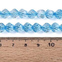 Brins de perles de verre transparentes craquelées&nbsp;GLAA-N068-02A-03