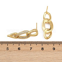 Серьги-гвоздики из латуни с микропаве из кубического циркония для женщин&nbsp;EJEW-K312-02G