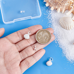 4 шт. 2 стиля в форме морской звезды/ракушки 925 подвески в виде морских животных из стерлингового серебра&nbsp;STER-PH0003-43