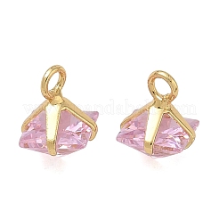 Charms in ottone zirconi a pavé di ottone&nbsp;CU-CBABEB3-05G