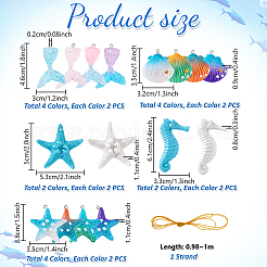 Наборы для самостоятельного изготовления подвесок из смолы в форме хвоста русалки&nbsp;DIY-PH0031-09