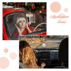 2 шт. 2 стиля стеклянные подвесные украшения в виде цветов и снежинок&nbsp;HJEW-FH0001-83