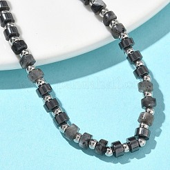 Браслеты из натурального лабрадорита и немагнитного синтетического гематита для женщин&nbsp;BJEW-Z148-04P-01