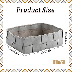 Прямоугольные корзины для хранения из искусственной кожи с узором «тартан»&nbsp;AJEW-WH20004-66B