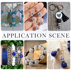 100 шт. 5 вида бусин из полимерной глины со стразами&nbsp;RB-TA0001-22A