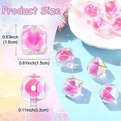 10 шт. двухцветные радужные переливающиеся акриловые бусины с УФ-покрытием&nbsp;TACR-YW0002-33B