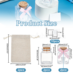 2 шт. квадратная стеклянная пустая бутылка желаний&nbsp;AJEW-WR0002-86