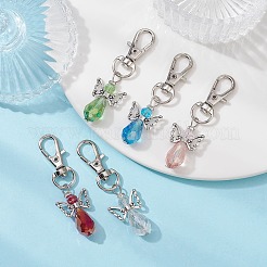 Decorazioni pendenti con perline di vetro angelo&nbsp;HJEW-JM01315-01