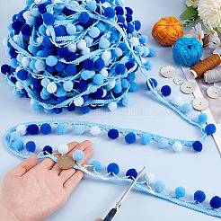 6.5 ярд полиэстеровых лент с кисточками в виде шариков-помпонов градиентного цвета&nbsp;DIY-GA0006-95B