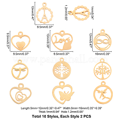 20 шт. 10 подвески из нержавеющей стали 304&nbsp;STAS-UN0020-17G