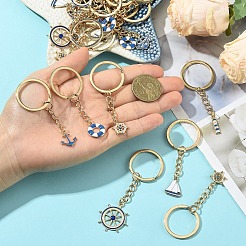24 шт. 6 стильных эмалевых брелока из сплава&nbsp;KEYC-YW00232