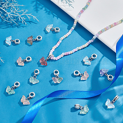 40шт 5 цвета стеклянные подвески&nbsp;PALLOY-PH01816