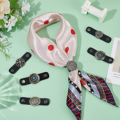 6 шт. 6 стиля из искусственной кожи с цинковым сплавом зажимы для шарфа наборы&nbsp;AJEW-PH0006-71