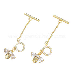 Fermagli a ginocchiera in zircone chiaro micro pavè di ottone&nbsp;KK-N259-14