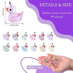 60шт 12 цвета прозрачные подвески из смолы&nbsp;RESI-SZ0003-37