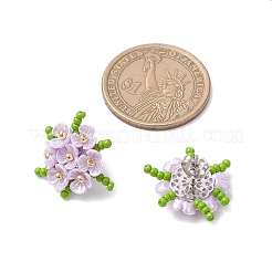 Orecchini a bottone a forma di fiore in acciaio inossidabile 304&nbsp;EJEW-MZ00457-02