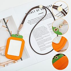 Porte-badge d'identité en cuir PU&nbsp;DIY-SZ0010-62A