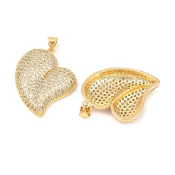 Латунные микропаве прозрачные подвески с фианитом&nbsp;KK-C166-05G