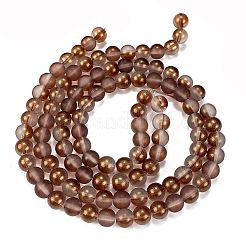 Нити матовых прозрачных стеклянных бусин&nbsp;X1-GLAA-P065-8mm-13