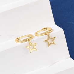 Серьги-кольца star 925 из стерлингового серебра для женщин&nbsp;EJEW-G427-02G