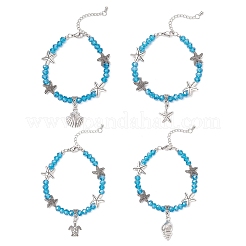 4шт браслеты с подвесками из цинкового сплава серии Ocean&nbsp;BJEW-JB11899