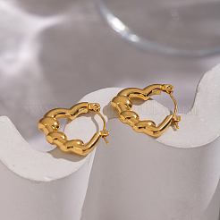 Серьги-кольца Twist with Heart из нержавеющей стали 304.&nbsp;ST5179