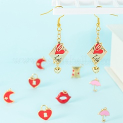 12 шт. 6 стильные подвески из настоящей 18-каратной позолоченной латуни с эмалью&nbsp;KK-LS0001-43