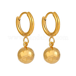 Круглые граненые серьги-кольца из нержавеющей стали 304&nbsp;FS-WGA0487-02