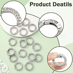 16 шт. Кольца пружинные со стразами из сплава&nbsp;FIND-SP0004-52B