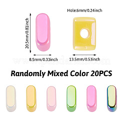 20 pièce de perles européennes en acrylique opaque avec placage UV&nbsp;OACR-TADJ0001-16I
