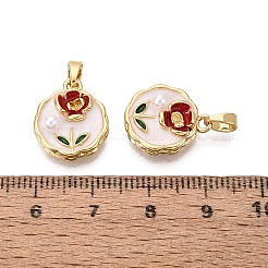 Pendentifs d'émail en laiton &nbsp;KK-SZC0009-06G-01