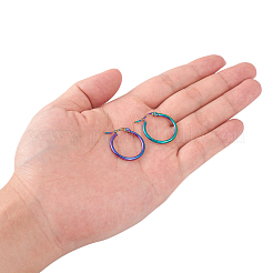 Серьги-кольца из нержавеющей стали 304&nbsp;LS-EJEW-F105-10M