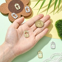 6 шт. 2 цвета латунные подвески с микропаве и кубическим цирконием&nbsp;KK-CJ0003-22