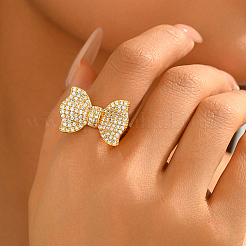 Fingerringe aus Messing mit Mikropavé-Fassung aus Zirkonia für Damen&nbsp;AJ2341