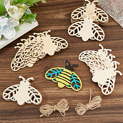 40 шт. набор незаконченных деревянных подвесок в виде моли для рисования&nbsp;AJEW-FH0006-65