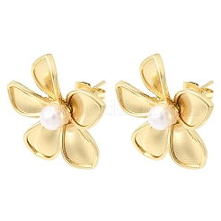 Orecchini a bottone in ottone da donna&nbsp;EJEW-F422-01B-G