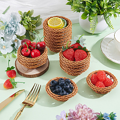 50 Stück handgewebte Mini-Rattankorb-Ornamente aus Kunststoff&nbsp;DIY-WA0001-18