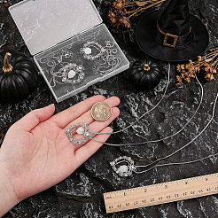 4 Stück Halloween-Halskette mit Messingherz&nbsp;NJEW-PH0001-56P