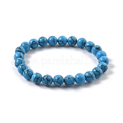 Bracelets extensibles en jaspe turquoise synthétique&nbsp;BJEW-K212-B-022