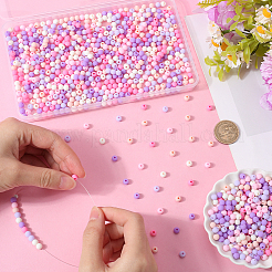 1000 perles acryliques opaques givrées&nbsp;OACR-SP0001-32C